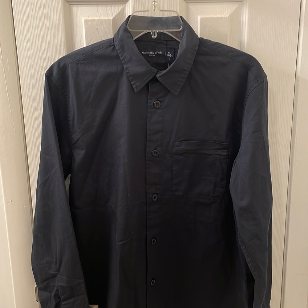 Abercrombie & Fitch Stretch Fit  Black Button Down